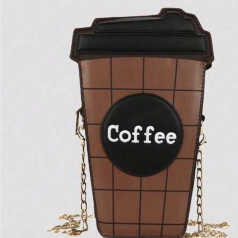 Brown Coffee Cup Crossbody Bag